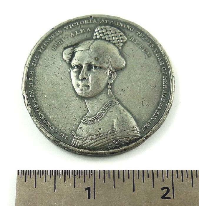 Rare HRH Princess Victoria 18 Year of Her Age 24 May, 1837 Medal by G.R. Collis