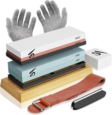Knife Sharpening Stone Kit, KERYE Professional Japanese Whetstone Sharpener S...