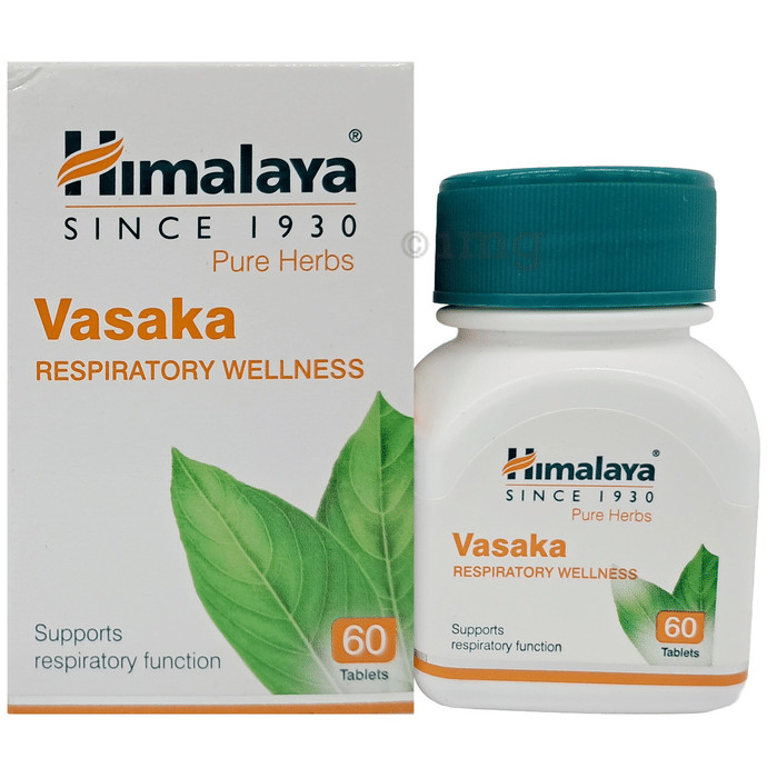Himalaya Wellness Pure Herbs Vasaka Respiratory Wellness Tablet (60 Tabs)