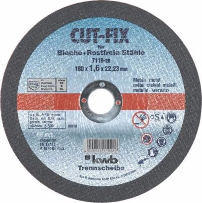 KWB Cut-Fix® Trennscheibe extra dünn für die Metallbearbeitung Ø180x1,6x22,2mm