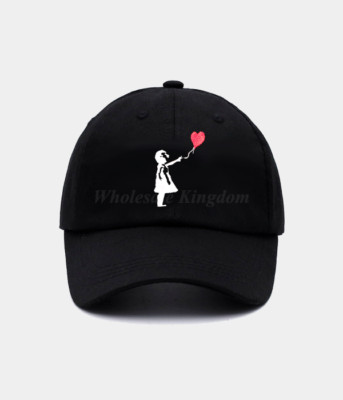Banksy Girl with Balloon Heart Hat Music Art Baseball Dad Cap Gift