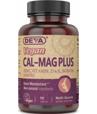 Deva Vegan Cal-Mag Plus (Multi Source), 90 Tablets