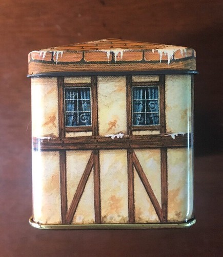 Vintage Ye Olde Village Shop Tin Container Made In England Designed By Daher