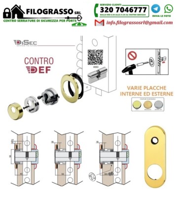 CONTRODEFENDER DISEC GHIERA REGOLABILE CON SCELTA DELLA PLACCA