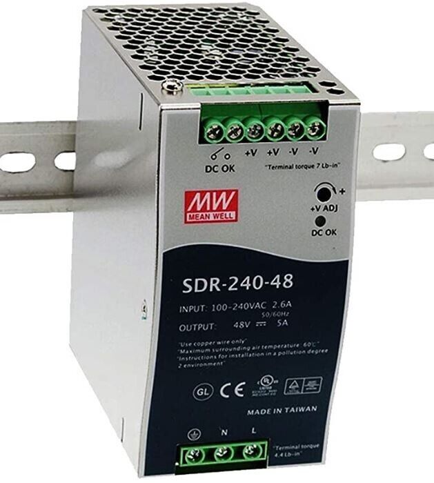 MEAN WELL SDR-240-48 DIN Rail Power Supplies 240W 48V 5A - Free Shipping
