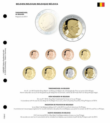 Lindner 1109-51 Karat Vordruckblatt EURO Belgien Thronwechsel König Philippe