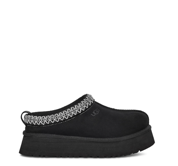 Pre-owned Ugg Tazz Black Slipper With Platform Ugstazzbk1122553w