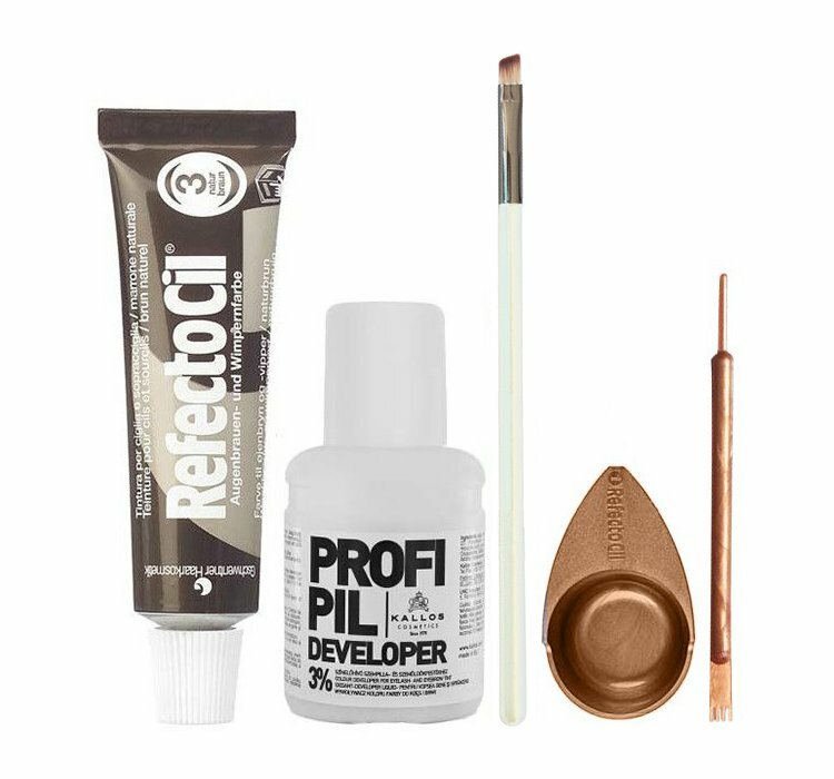 REFECTOCIL SET AUGENBRAUEN UND WIMPERNFARBE MIT ACCESSOIRES PINSEL 3 NATUR BRAUN