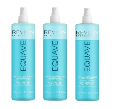3x 500 ml REVLON EQUAVE HYDRO 2 PHASE KERATIN NUTRITIVE CONDITIONER 
