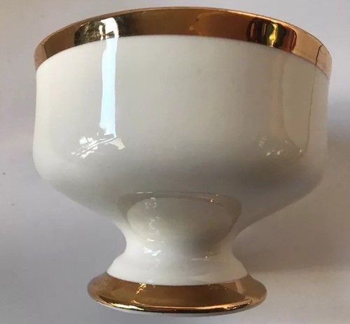 Royal Victoria Dessert Bowl Compote Pedestal Fine Bone China England Gold Trim