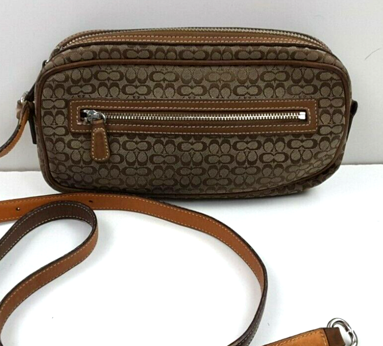 Coach Signature 6341 Pouch Shoulder Handbag Purse Brown | eBay