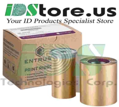 New Entrust 525900-015 Gold Metallic Monochrome Ribbon - 1500 prints