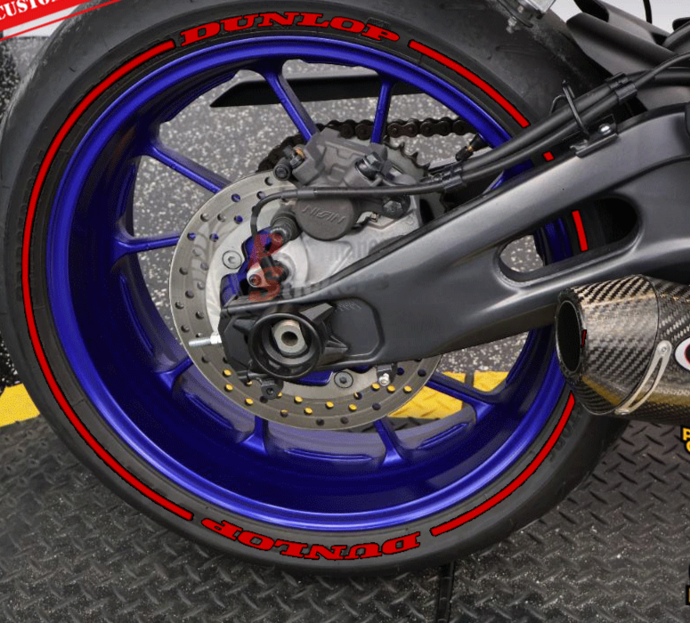 Tire Lettering Dunlop Red MOTORCYCLE SET front 0.50