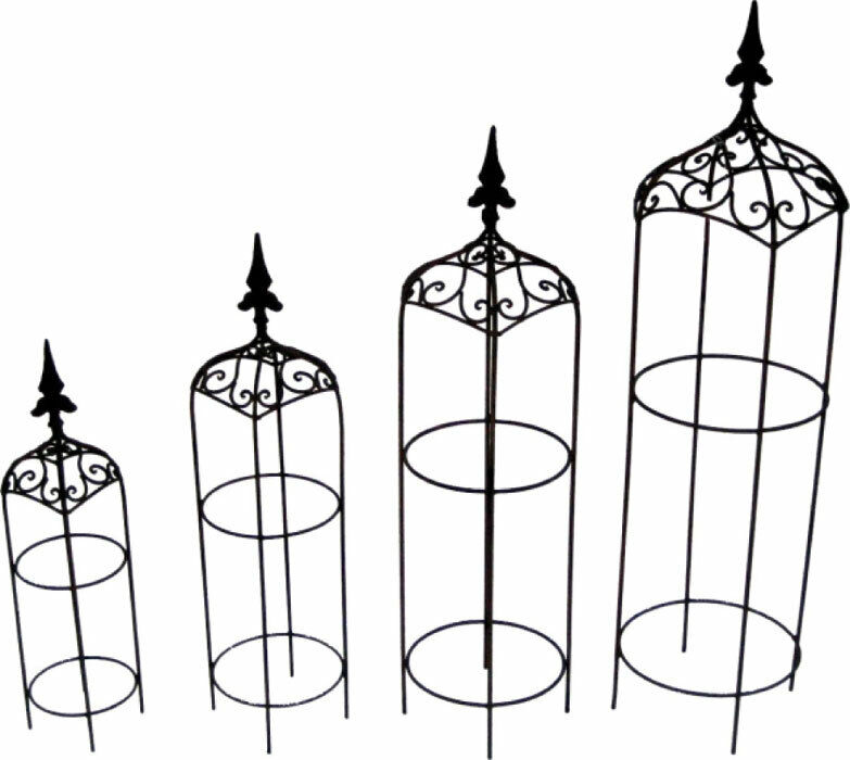 Rankhilfe S4 Rankgitter Rosenpyramide rostbraun Rankturm Kletterhilfe Rosensäule