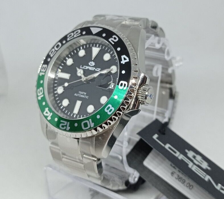 Pre-owned Lorenz Men's Watch  Diver Automatic, Mvt Seiko Nh35a 24rubini, Bezel Black Green