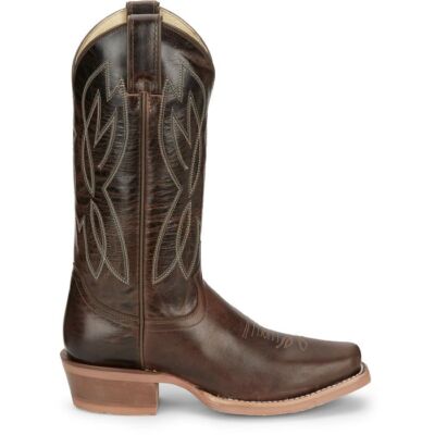 Pre-owned Justin Boots Justin Women's Cj4011 Mayberry 12" Umber (brown) Sq Toe Western Mid-calf Boots