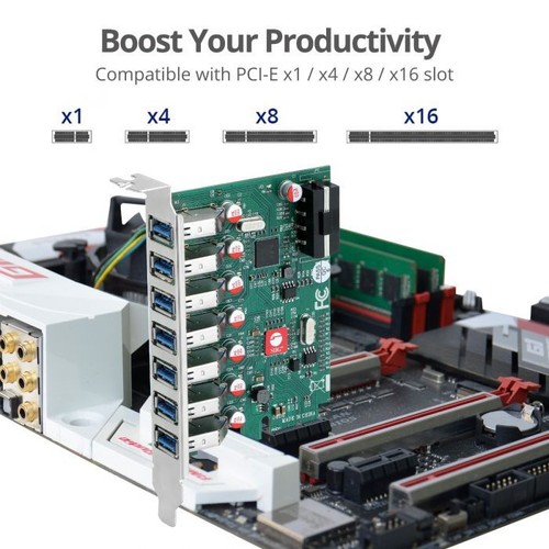 SIIG USB 3.0 7-Port PCIe Host Card(JU-P70211-S1)