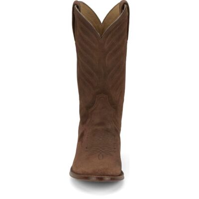 Pre-owned Tony Lama Men's Dr3039 Amado 12" Suede Taupe Round Toe Western Boot In Taupe (brown)