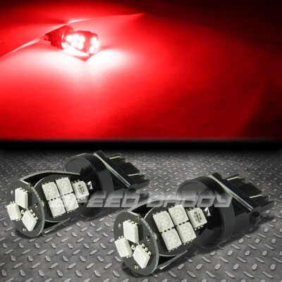 2X 7443 18 SMD 18SMD КРАСНЫЙ 5050 5055 СВЕТОДИОДНЫЙ УКАЗАТЕЛЬ ПОВОРОТА/АВАРИЙНАЯ ЛАМПА ЗАДНЕГО ФОНАРЯ 12 В