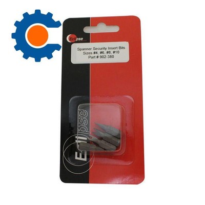 Eclipse Tools Pro'sKit 4 Pc Spanner Security 1'' Insert Bit Set-Sizes: #4,#6,#8,#