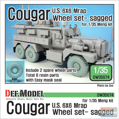 DEFDW35074 1:35 DEF Model US Cougar 4x4 MRAP Sagged Wheel Set (MNG kit)