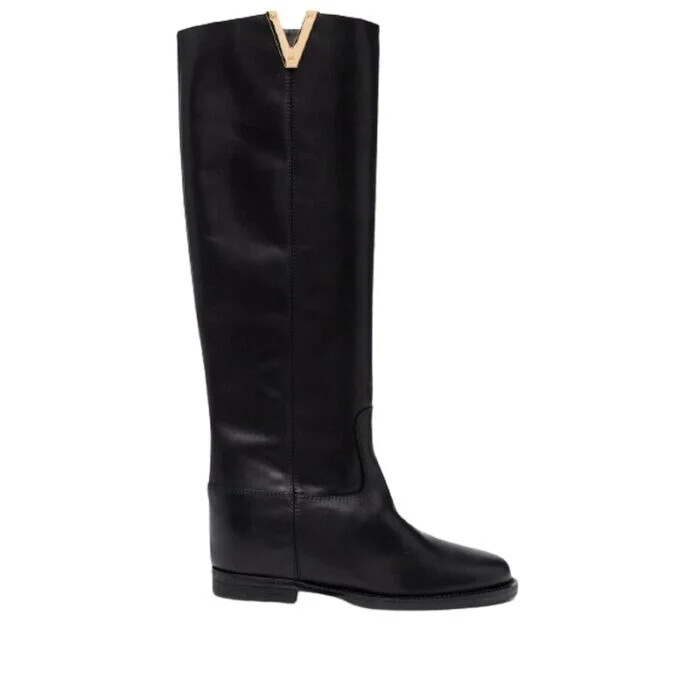 ロングブーツ VIA ROMA 15 FW25 Boots (2568 SANTA MONICANERO) Boots Via Roma 15 in Leather Santa Monica Mou V Gold art