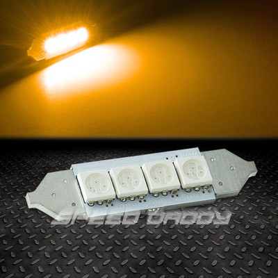 4 SMD 4SMD 39 ММ ЯНТАРНЫЙ 5050 5055 СВЕТОДИОДНЫЙ АВТОМАТИЧЕСКИЙ ВНУТРЕННИЙ КУПОЛ/КАРТА ПАНЕЛИ ЛАМПОЧКИ