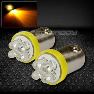 ПАРА ЛАМП НАКАЛИВАНИЯ ВНУТРЕННЕГО КУПОЛА T10 BA9S T4W 1895 ЯНТАРНОГО ЦВЕТА/ЛАМП НАКАЛИВАНИЯ с КРУГЛЫМ СВЕТОДИОДОМ 4 x 3 ММ