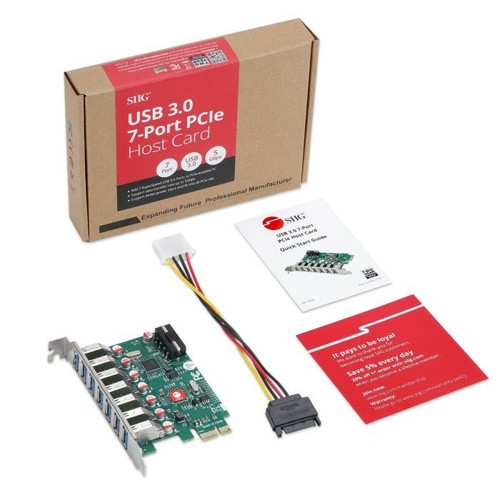 SIIG USB 3.0 7-Port PCIe Host Card(JU-P70211-S1)