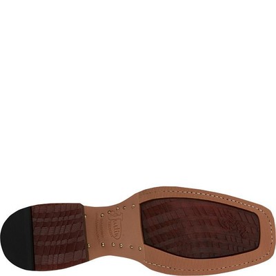 Pre-owned Justin Boots Justin Men's Br386 Fergus 11" Brown Slip-resistant Sq Toe Western Roughout Boots In Chocolate (brown)