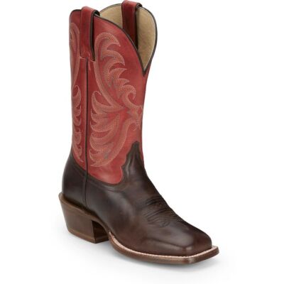 Pre-owned Tony Lama Women's Sa2100 Rowena 11" Brown Sq Toe Pull-on Cowgirl Mid-calf Boots In Espresso (brown)