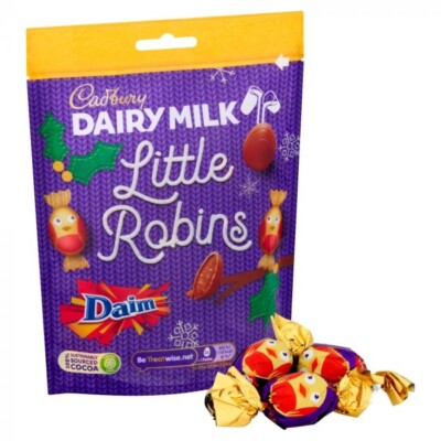 CadburyDairy Milk LITTLE ROBINS Daim candy 77g Made in the UK -FREE SHIPPING