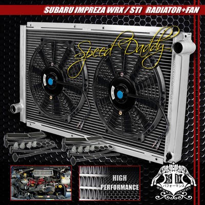 2-РЯДНЫЙ ПОЛНОСТЬЮ АЛЮМИНИЕВЫЙ ГОНОЧНЫЙ РАДИАТОР + 2X10 ВЕНТИЛЯТОРОВ ДЛЯ 92-01 IMPREZA GC/GM EJ TURBO