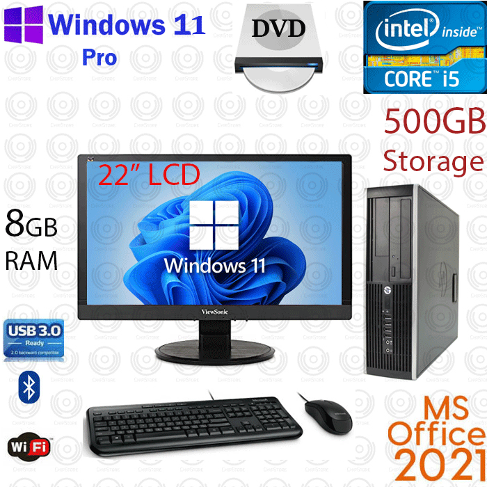 Windowsデスクトップ Windows11/i5-3570/MEM12GB/SSD/HDD/office Windows 11 HP i5 3.2 ghz 8GB RAM 500GB 22
