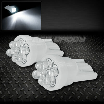 ПАРА ЛАМП НАКАЛИВАНИЯ T10 194 168 W5W БЕЛОГО ЦВЕТА С ВНУТРЕННИМ КУПОЛОМ /ЛАМПОЧКИ с 4 X 3 ММ СВЕТОДИОДАМИ