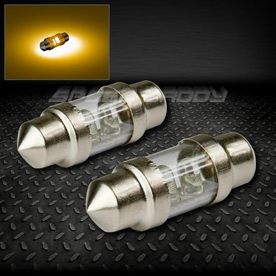 ПАРА 31-МИЛЛИМЕТРОВЫХ ЯНТАРНЫХ ЛАМП НАКАЛИВАНИЯ С ВНУТРЕННИМ КУПОЛОМ ВЫСОКОЙ МОЩНОСТИ 12 В с КРУГЛЫМ СВЕТОДИОДОМ 2X3 ММ