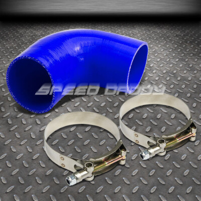 2.75 3-СЛОЙНЫЙ СИЛИКОНОВЫЙ СОЕДИНИТЕЛЬНЫЙ ШЛАНГ ДЛЯ ТУРБОНАДДУВА/ИНТЕРКУЛЕРА/ВПУСКА С УГЛОМ НАКЛОНА 90° + Т-ОБРАЗНЫЙ ЗАЖИМ СИНЕГО ЦВЕТА