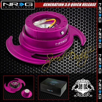 ГОНОЧНОЕ РУЛЕВОЕ КОЛЕСО NRG GEN 3.0 2.5 С КОРОТКИМ БЫСТРОРАЗЪЕМНЫМ АДАПТЕРОМ НА 6 ОТВЕРСТИЙ ФИОЛЕТОВОГО ЦВЕТА