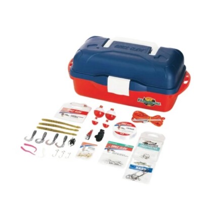 Eagle Claw Go Fish! Extreme Value Tackle Box Kit With 55 Pcs. Assorted Tackle