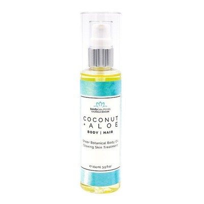 Bodyceuticals Органическое увлажняющее масло для тела и волос с кокосом и Алоэ, 3,5 унции