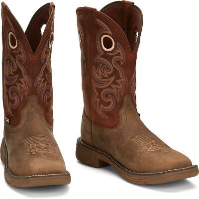 Pre-owned Justin Boots Justin Men's Se4341 Rush 11" Peanut Tan (brown) Composite Toe Waterproof Boots