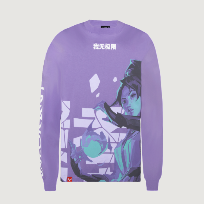 

Официальная футболка LOL League of Legends Valorant Sage Longsleeve — Expeditedship, Violet
