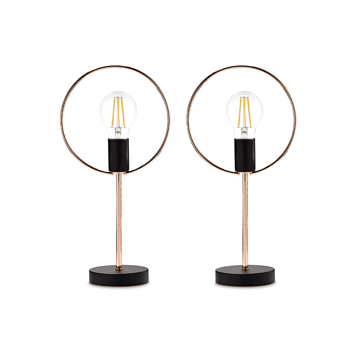 2 x LED Tischleuchte Vintage Kupfer 4W = 40W E27 Filament schwarz Retro UVP 117€