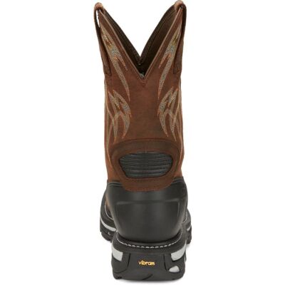 Pre-owned Justin Boots Justin Men's Cr2152 Frontline Hiviz 11" Brown Nano Comp Toe Eh Waterproof Boots In Walnut Brown (brown)