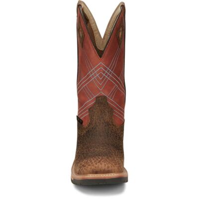 Pre-owned Justin Boots Justin Men's Se4218 Dalhart 12" Brown Nano Composite Toe Waterproof Work Boots