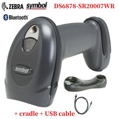 Zebra Symbol DS6878-SR20007WR USB Wireless Bluetooth Barcode Scanner W/ Cradle