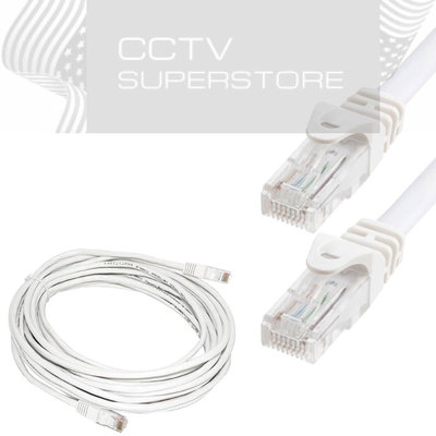 RJ45 CAT6 Ethernet Network Cable White 10ft 15ft 30ft 50ft 75ft 100ft 200ft LOT