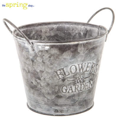 Metal Bucket SET OF 2. Flowers & Garden Add a rustic, elegant touch to your home