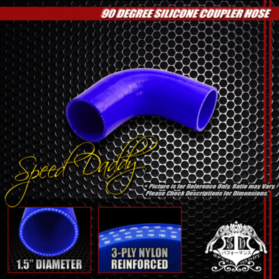 1,5 3-СЛОЙНЫЙ 90-ГРАДУСНЫЙ ОТВОДНОЙ ТУРБО- / ВПУСКНОЙ ТРУБОПРОВОД, СИЛИКОНОВЫЙ СОЕДИНИТЕЛЬНЫЙ ШЛАНГ / ТРУБА СИНЕГО ЦВЕТА