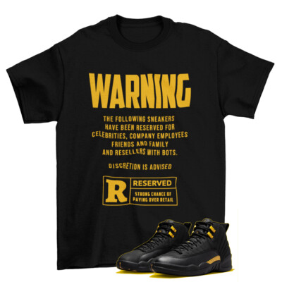 Reserved Black Taxi Shirt to Match Jordan 12 Retro Black Taxi  CT8013-071 / NEW